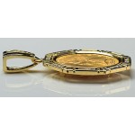 14KT GOLD Princess-Cut DIAMOND PENDANT U.S. 1/2 oz. Eagle Gold Coin 1.37 cts. (coin excluded)
